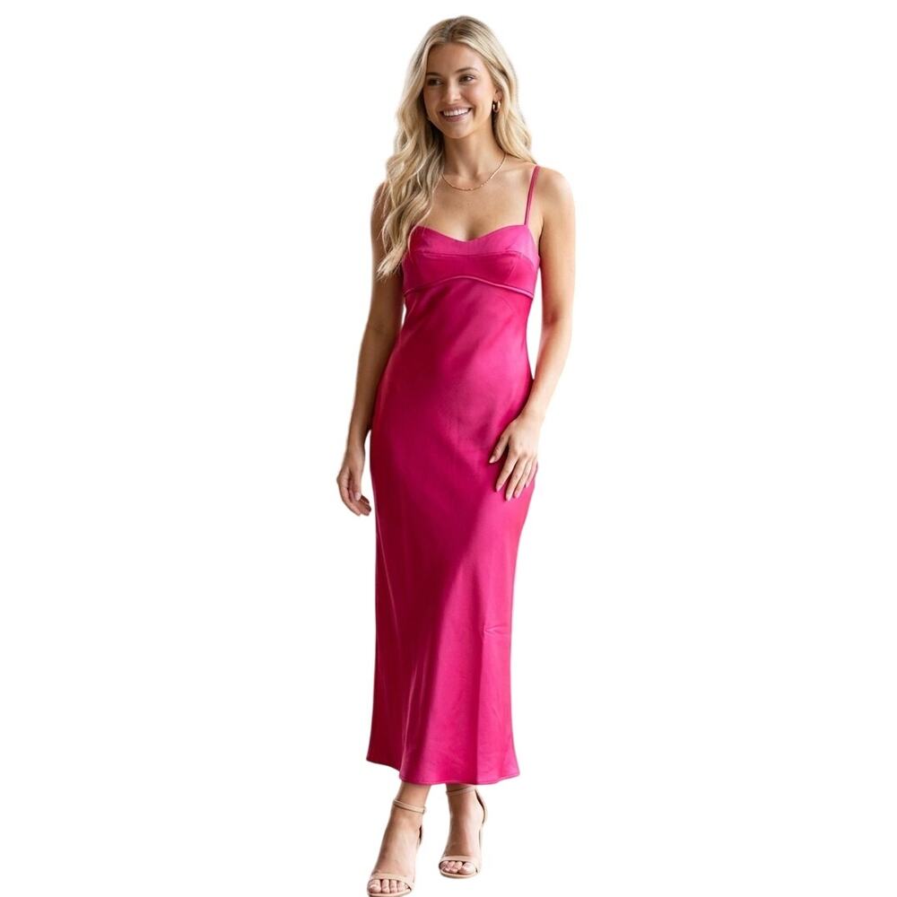 WAYF Slip Dress Small Pink Red Prom Gala Cocktail Party Eveningwear Feminine NWT